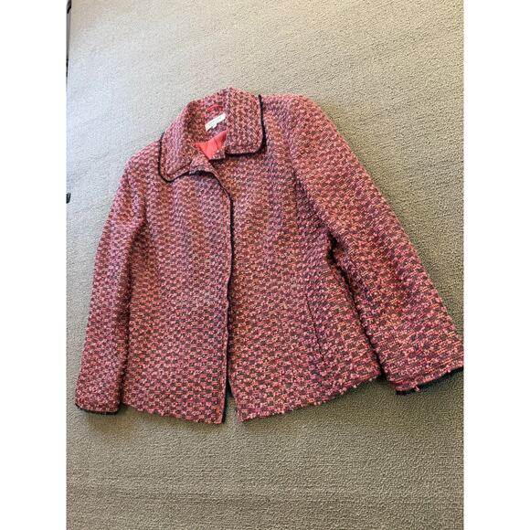Emanuel Ungaro Size 14 Womens Pink Tweed Blazer Jacket - Picture 13 of 16